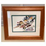 MMF057 Koa Framed Reef Race Signed Lithograph By Cindy Conklin 