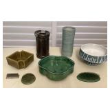 MMF063 Japanese Ceramic Ikebana Vessels, Vases & Metal Floral Frogs