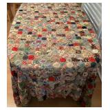 MMF077 Vintage Suffolk Puff/Yoyo Handmade Quilt