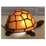 MMF084 Brown Slag Glass Turtle Shaped Tiffany Style Table Lamp New