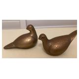 MMF088 Pair Of Vintage Brass Doves