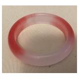 MMF110 Dark Pink & White Jade Bangle Bracelet New 