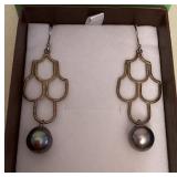 MMF112 Le Mana Perles Tahitian Pearl Earrings New