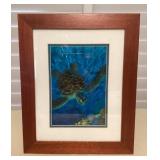 MMF125 Koa? Framed Picture Of A Honu Turtle By Dennis Mathewson