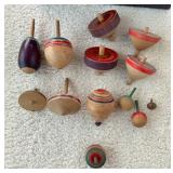 MMM031- Large Collection of Vintage Wooden Tops