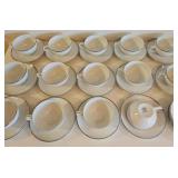 MMM133-Vintage Fukugawa Arita Hand Painted Porcelain Teacups And Saucers