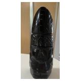 MMM171 Black Carved Polished Stone Mayan? Sculpture Statue 