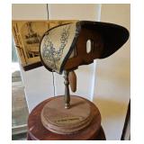 TTT031-Vintage Holmes Stereoscope Pedestal Stand With 3D Card Stereoview