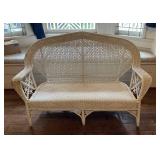 TTT057 White Wicker Sofa