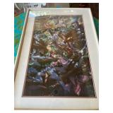 TTT180 Print of a Painting Exotic Subject - Plants and Harpies