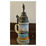 TTT199-Vintage 20th Century German Military Porcelain Lithophane Stein