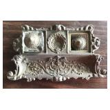 TTT205 - Vintage Gilt Bronze Inkwell Desk Accessory 