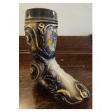 TTT228-Vintage Handerbeit Hand Painted Ceramic Boot With Germany Crest