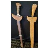 TTT240 - Pair of Straight Blade Kris Swords 
