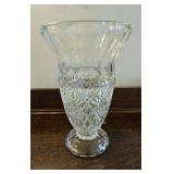 TTT251-Towle Czech Republic Clear Cut Lead Crystal Large Footed Vase