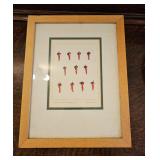 TTT273-Playful Print Of Red Peppers, Framed