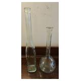TTT296-Vintage Long Stemmed Glass Bottle And Vase