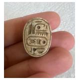 TTT313- Ancient Egyptian Hand Carved Limestone Scarab w/COA