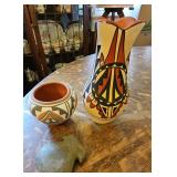 TTT397-Native American Clay Pottery And Stone Hand Axe