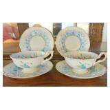 TTT418-Vintage Collectible Coalport Harebell China Teaset For 2