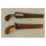 TTT479-Vintage Set Of 2 Indonesian Daggers W/Scabbards