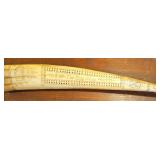 TTT489-Vintage Scrimshaw Replica Walrus Tusk P. Aixle "The Ship Nolan"