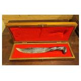 TTT491-Logan Pearce Railroad Spike Forged Knife W/ Sheath And Case