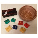 TTT514 Lacquered Trinket Box, Jewelry Pouches & Basket