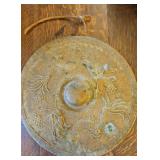 TTT608-Large Antique Looking Chinese Dragon Decorated Bronze Gong