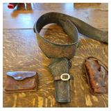 TTT611-Vintage Wild West Cowboy Leather Gun Holster And Belt