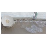 MFA021 Vintage Golden Wheat China & Crystal Cut Glass