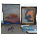 MFA051 Original Abstract Acrylics & Collectible Coins