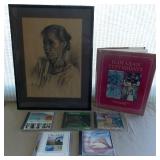 MFA060 Original Charcoal Drawing, Hawaiian Yesterdays & CD