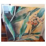 MFA075 40" x 40" Original Watercolor "Diptych Flora"