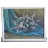 MFA077 Pretty 39" x 32" Original Acrylic White Flower Bouquet