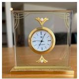 KFT022- Vintage Mikimoto Table Clock With Pearl & Good Tone Accents