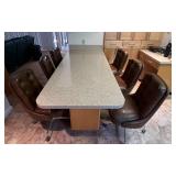 KFT042- (6) Vintage Genuine Douglas Original Furniture Leather Chairs