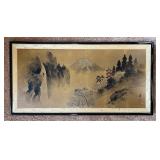 KFT113- Framed Japanese Landscape Water Color Print