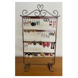 KFT154- Various Costume Earrings On Metal Earring Rack