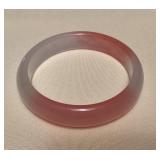 MMB007 Pink & White Jade Bangle Bracelet New 