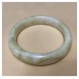 MMB017 Apple Green & White Jade Bangle Bracelet New 