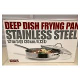 MMB042 Tools Of The Trade Deep Dish Stainless Steel Frying Pan New