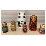 MMB064 Russian Matryoshka Nesting Dolls & Candle Holder