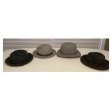 MMB076 Four Dark Grey & Khaki Colored Wool Hats XL