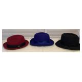 MMB079 Three Red & Blue Wool Hats XL
