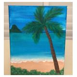 MMB094 Original Painting Of Chinaman’s Hat On Stretched Canvas 