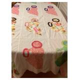 MMB102 Vintage Hawaiian Print Hula Girl? Design Patchwork Quilt Blanket 