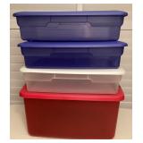MMB119 Four Large Plastic Sterelite Storage Bins