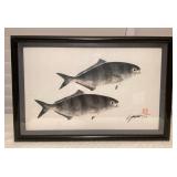 MMB187 Framed Original Gyotaku Painting 