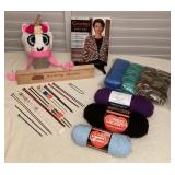 MMB192 Crochet Guide Book, Knitting Needles With Case, Yarn & Unicorn Hat